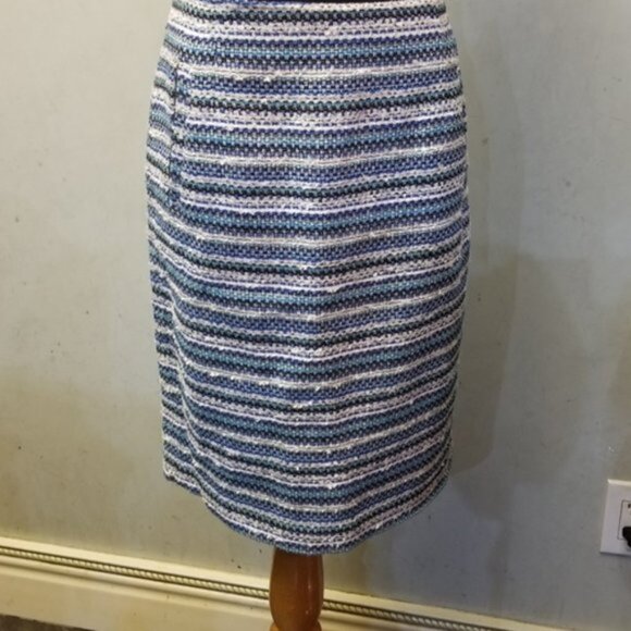 Halogen tweed striped pencil skirt pockets size 4 (S6) - Picture 6 of 7